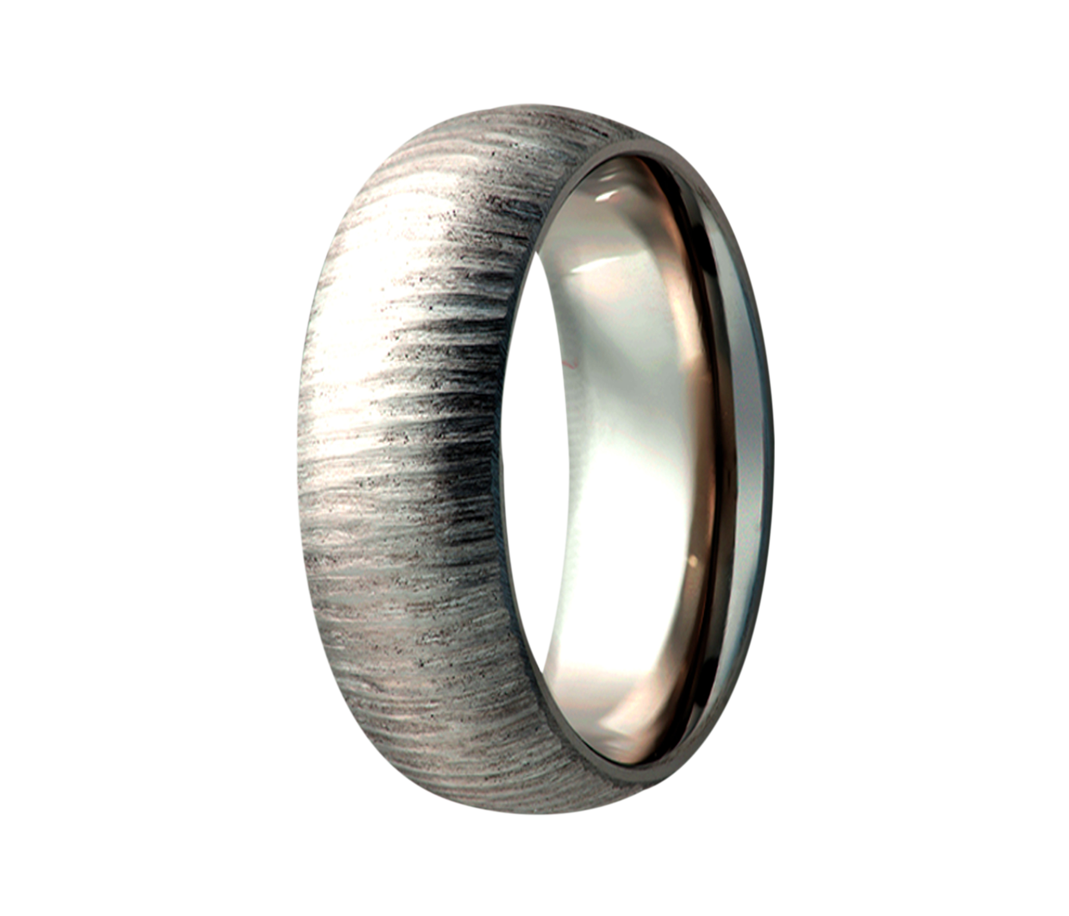 Titanium Heavy Textured Domed Ring