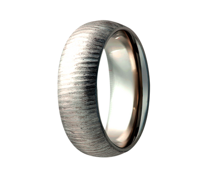 Titanium Heavy Textured Domed Ring