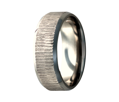 Titanium Heavy Textured Beveled Edge Ring