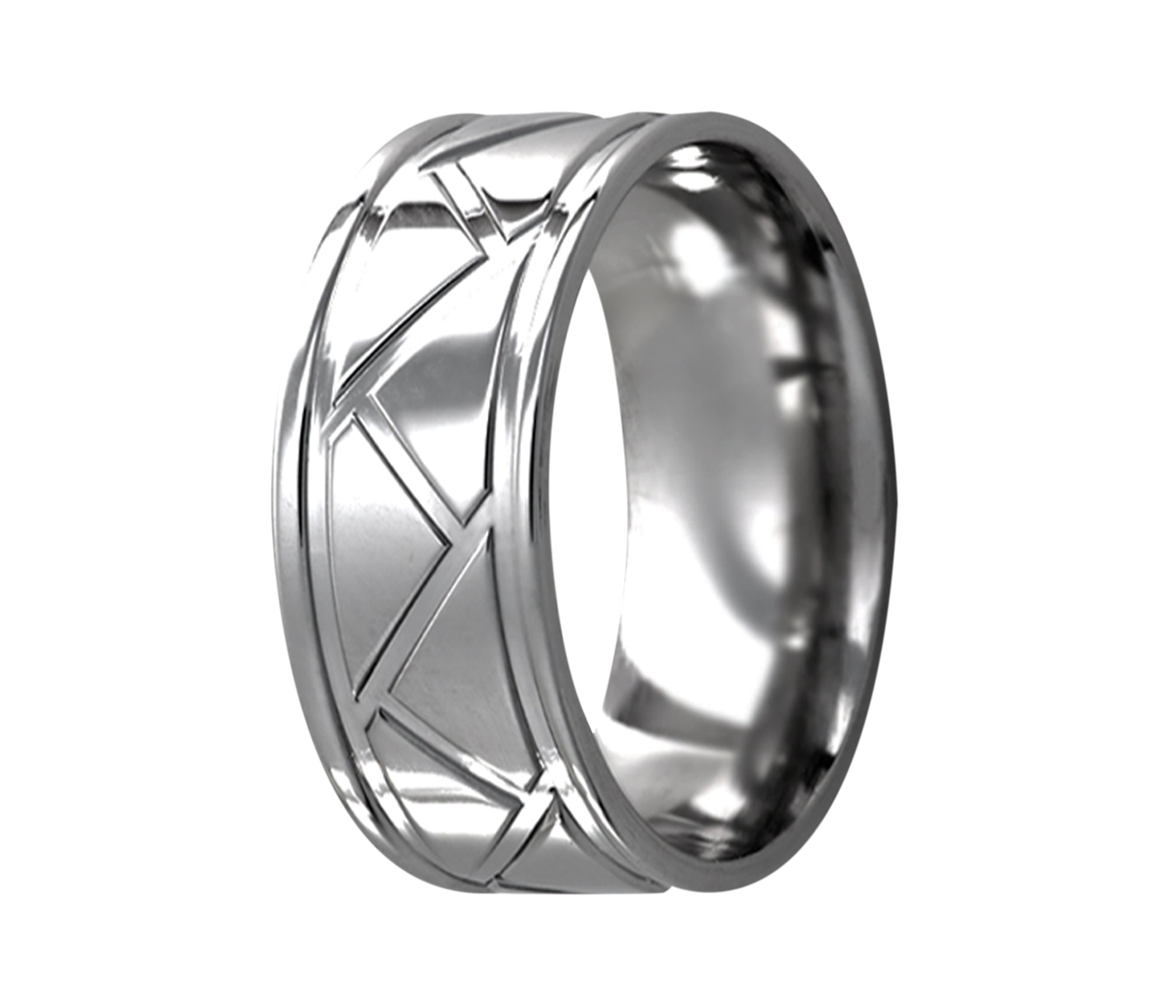 Titanium Triangle Geometric Milled Ring