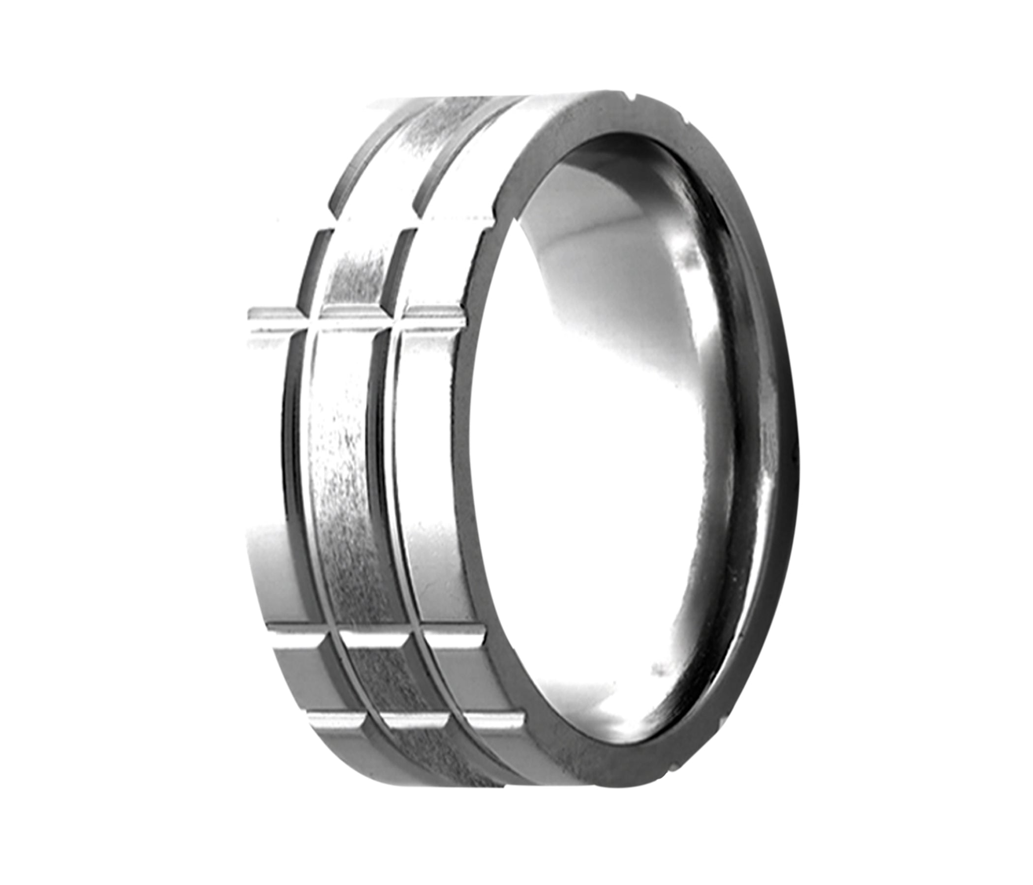 Titanium Multirow Milled Satin Ring