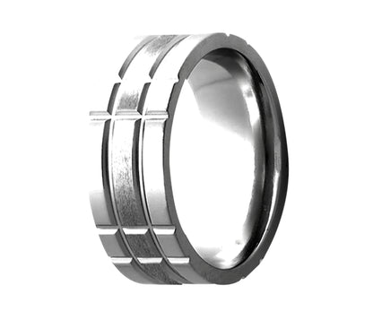 Titanium Multirow Milled Satin Ring