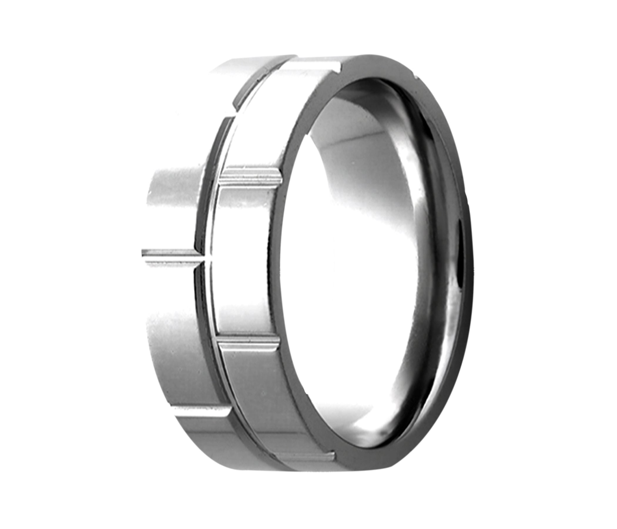 Titanium Offset Double Row Milled Ring