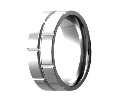 Titanium Offset Double Row Milled Ring