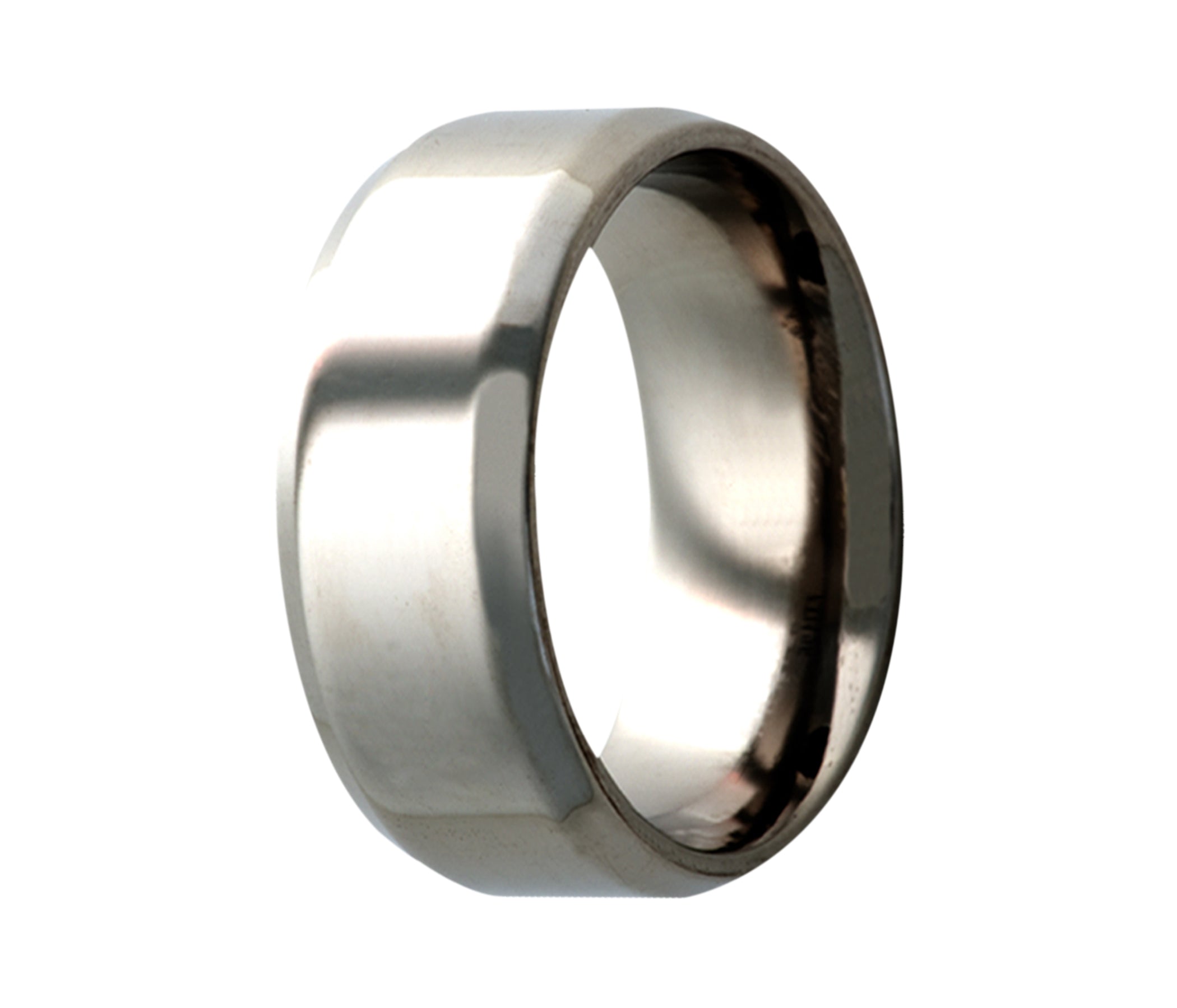 Titanium Classic Beveled Edge Polished Ring