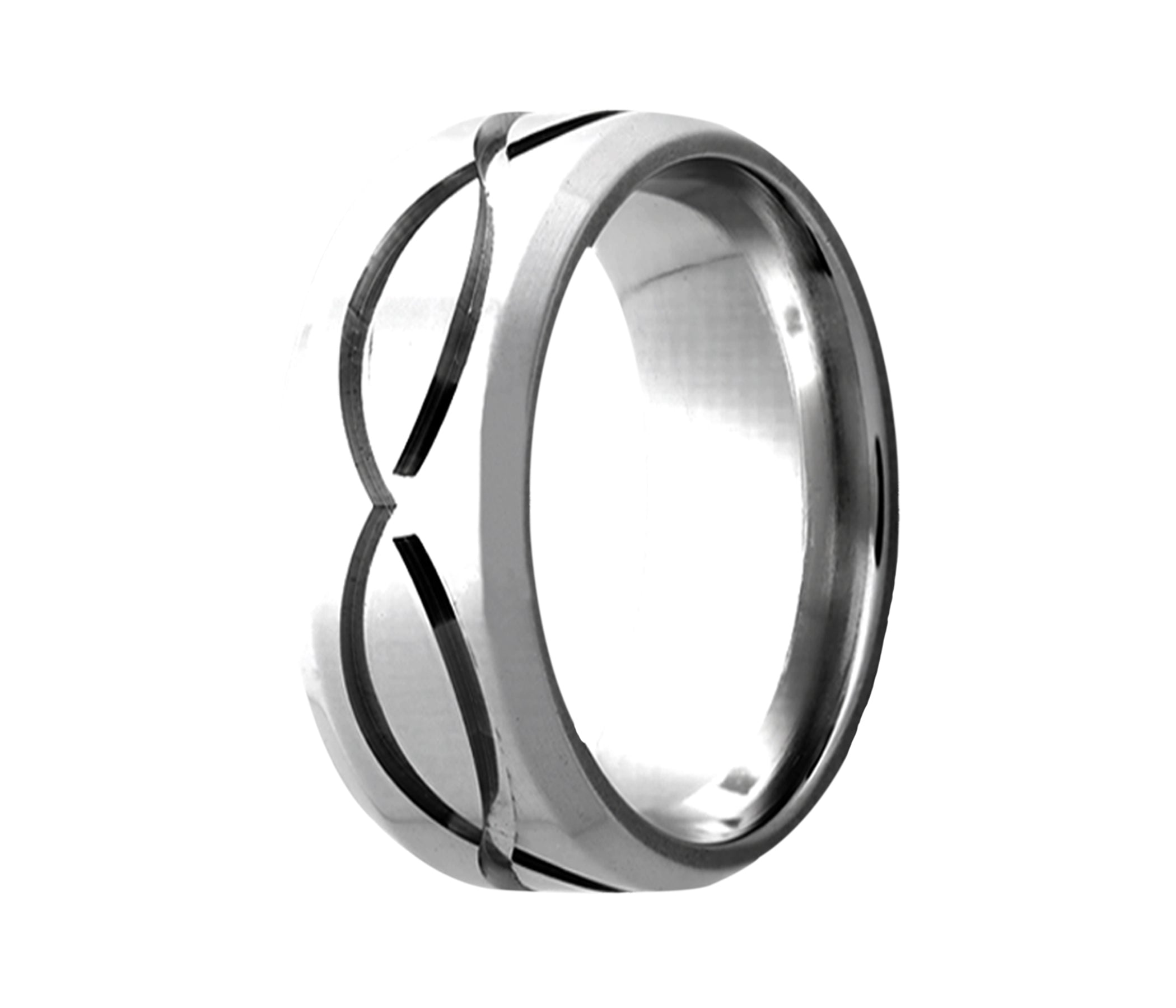 Titanium Infinity Design Milled Beveled Edge Ring