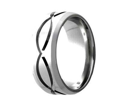 Titanium Infinity Design Milled Beveled Edge Ring
