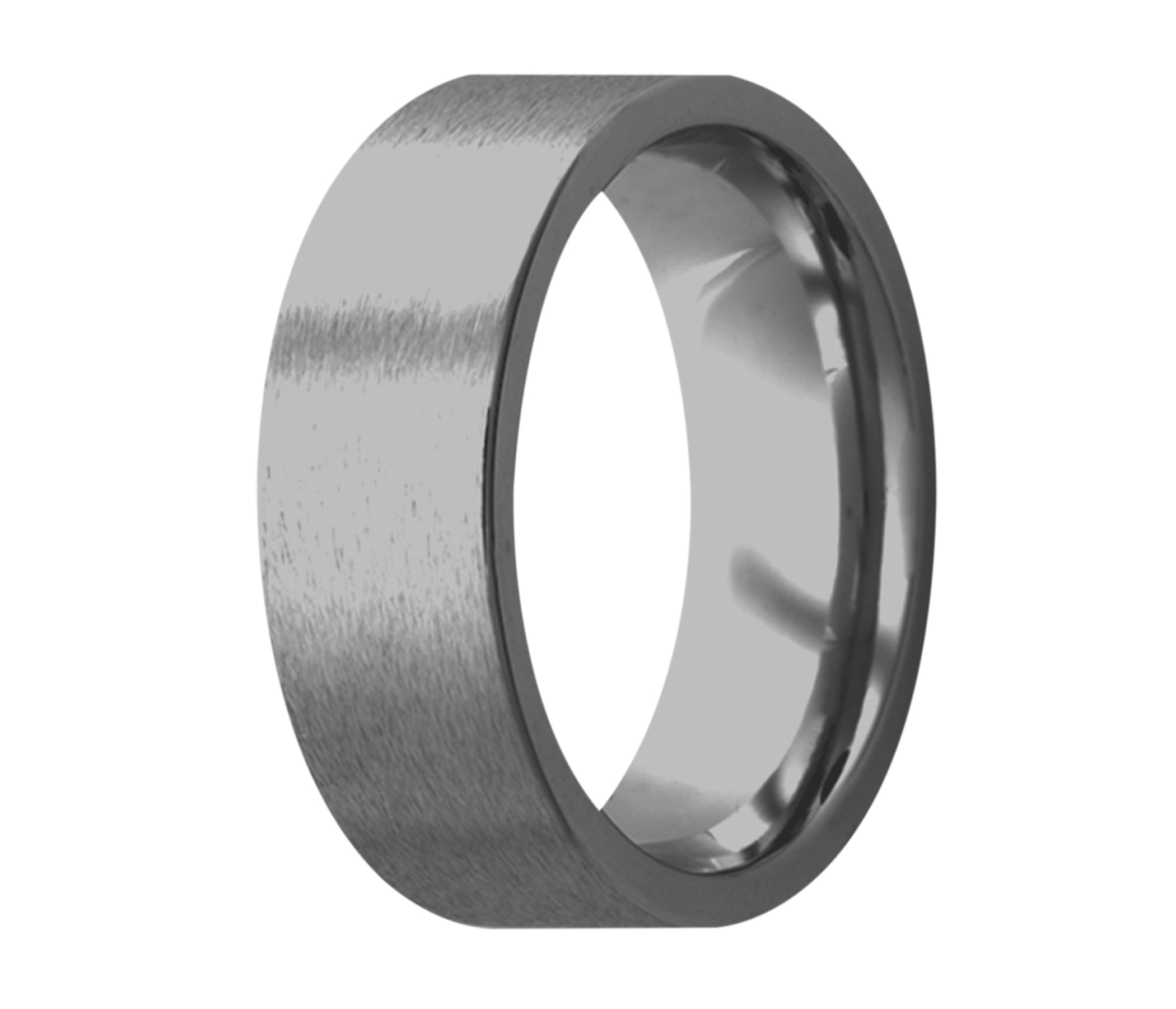 Tungsten Simple Flat Satin Ring
