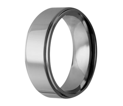 Tungsten Classic Step Edge Polished Ring