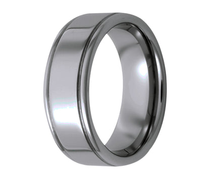 Tungsten Grooved Edge Polished Ring
