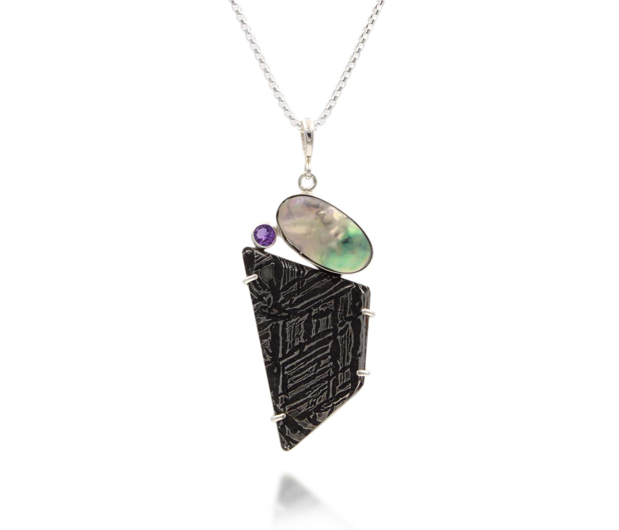 Abalone Pearl and Meteorite Necklace