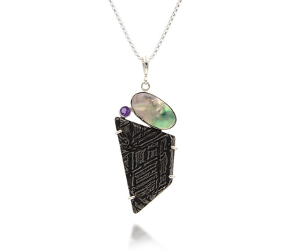 Abalone Pearl and Meteorite Necklace