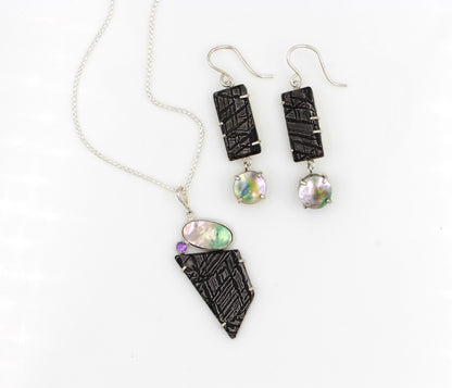 Abalone Pearl and Meteorite Matching Set