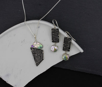 Abalone Pearl and Meteorite Matching Set