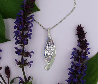 Artistic Lilac Amethyst Purple Sapphire Necklace