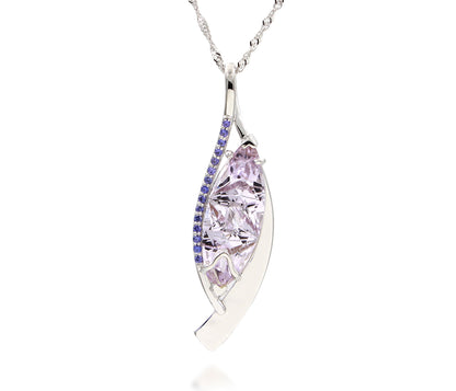 Artistic Lilac Amethyst Purple Sapphire Necklace