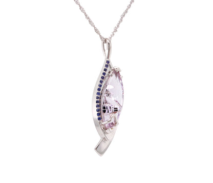 Artistic Lilac Amethyst Purple Sapphire Marquise Necklace