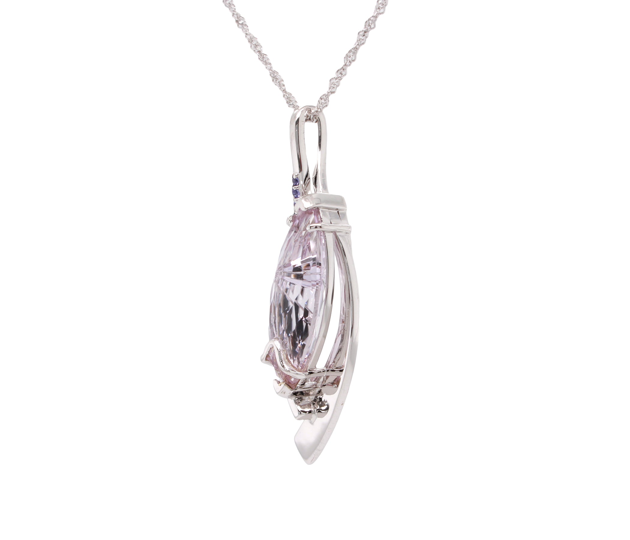 Artistic Lilac Amethyst Purple Sapphire Marquise Necklace