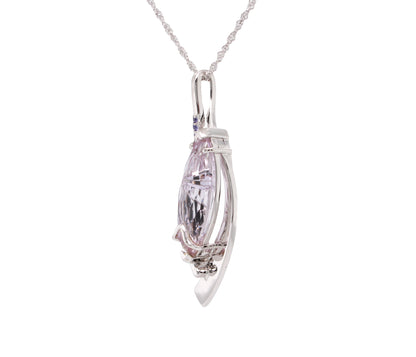 Artistic Lilac Amethyst Purple Sapphire Marquise Necklace