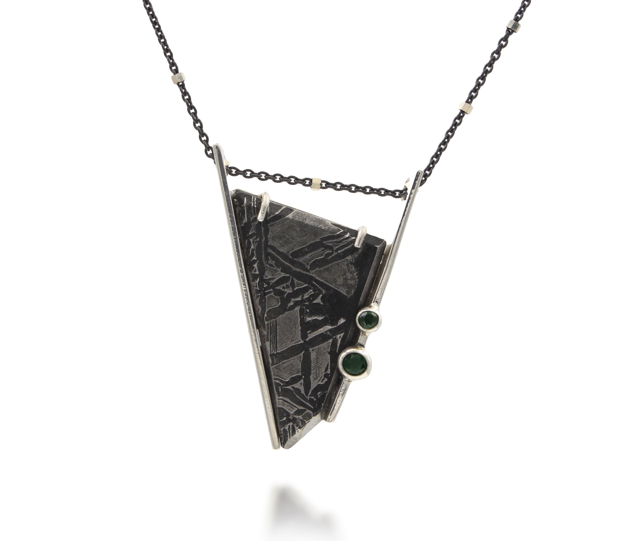 Angular Meteorite Tourmaline Necklace