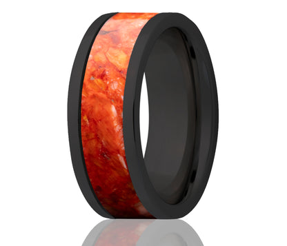 Black Ceramic Inlay Spiny Oyster Ring