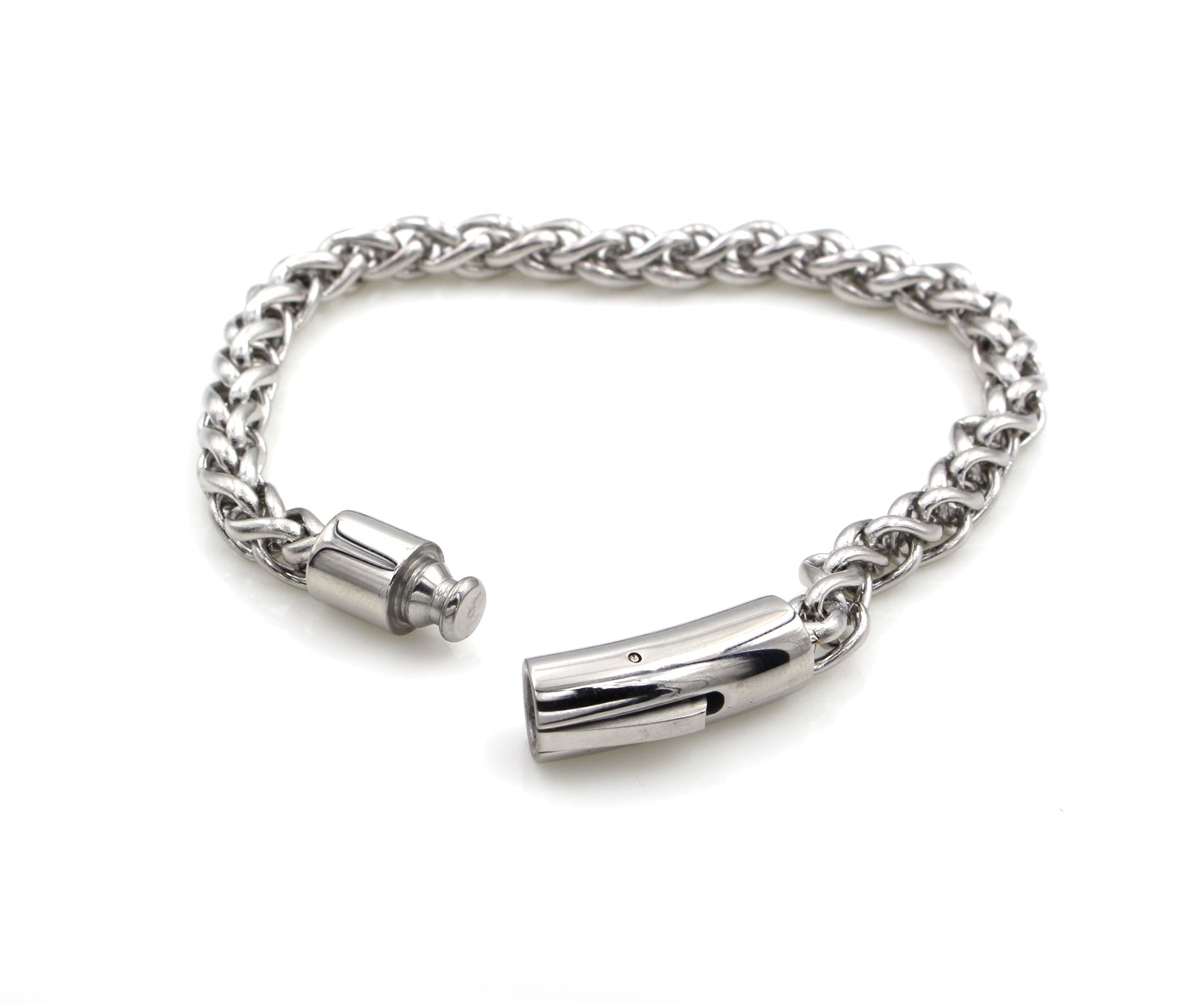 Pulsera de cuero con barra negra