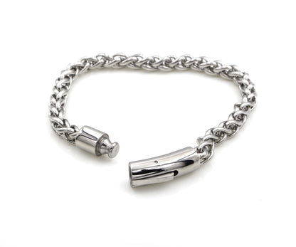 Mens Stainless Steel Weave Link Bracelet