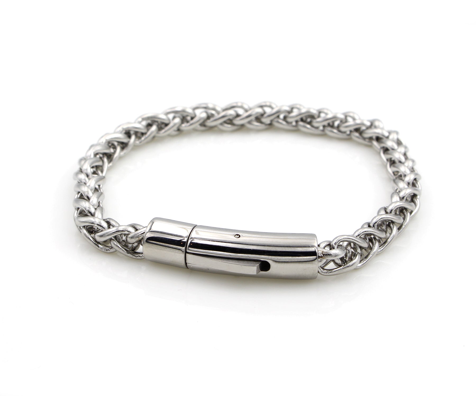 Pulsera de cuero con barra negra