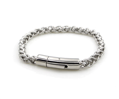 Mens Stainless Steel Weave Link Bracelet