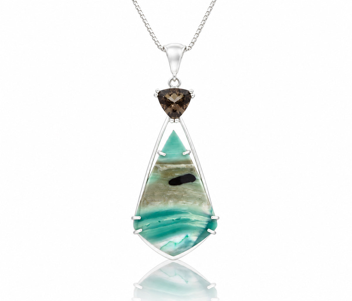 Beach Opal Petrified Wood Triangular Matching Set