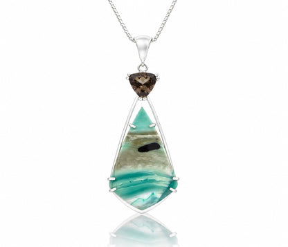 Beach Opal Petrified Wood Triangular Matching Set