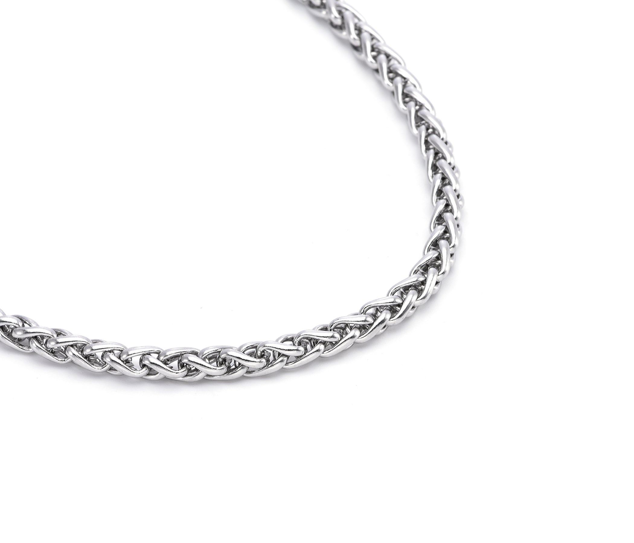 Mens Stainless Steel Weave Link Necklace