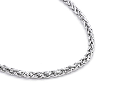 Mens Stainless Steel Weave Link Necklace