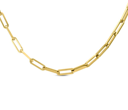 Pulsera de oro con eslabones ligeros y clip de papel