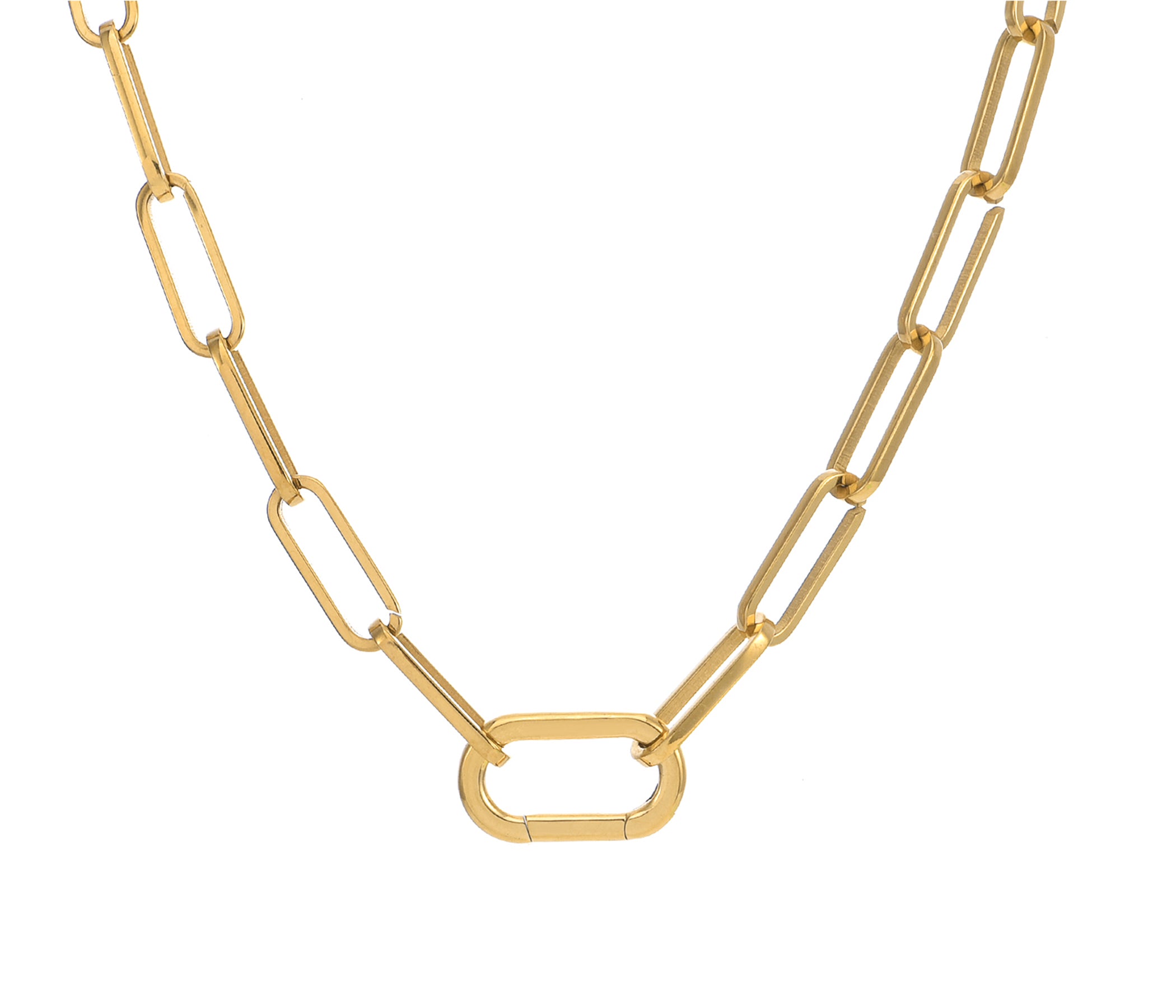 Pulsera de oro con eslabones ligeros y clip de papel