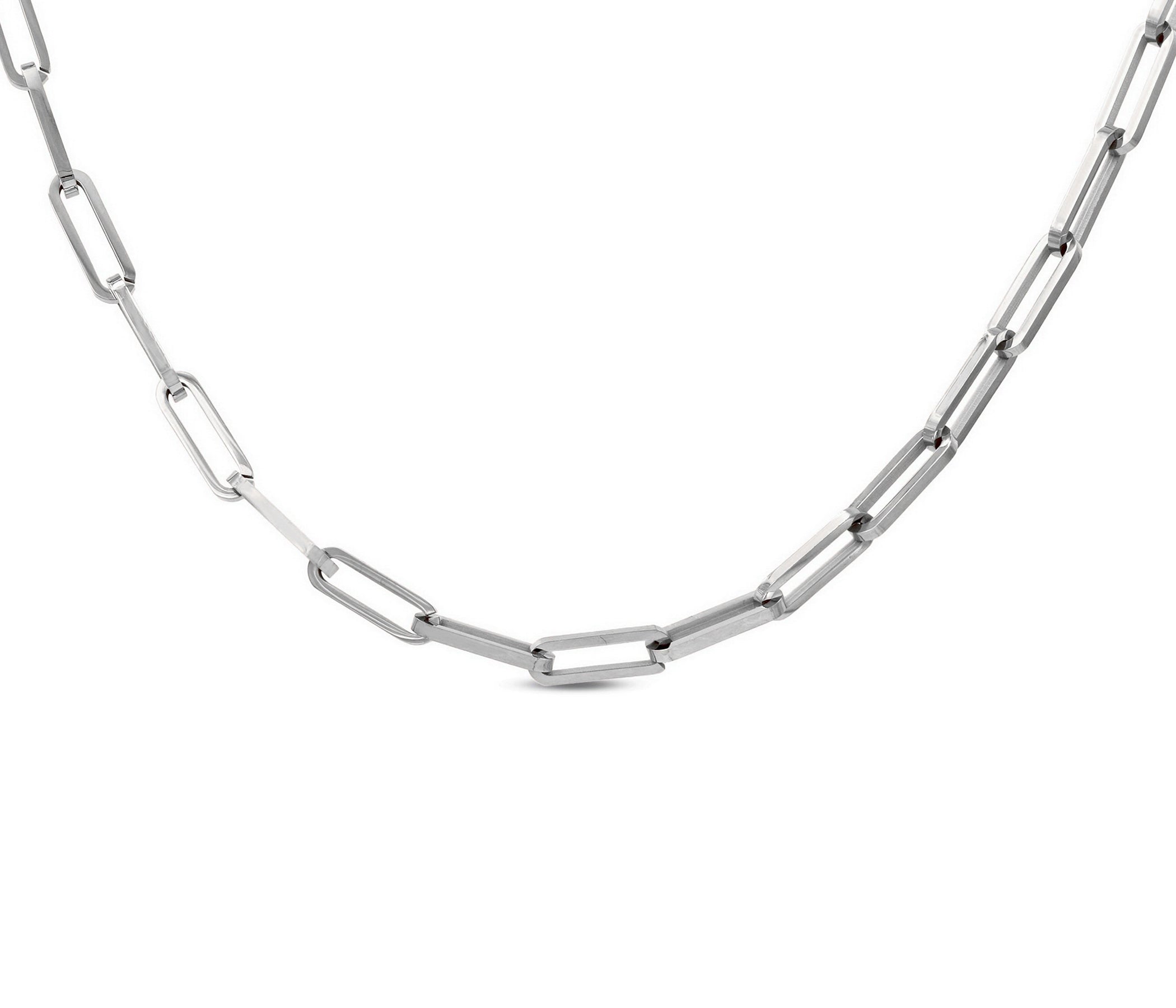 Paperclip Lightweight Link Silver Necklace