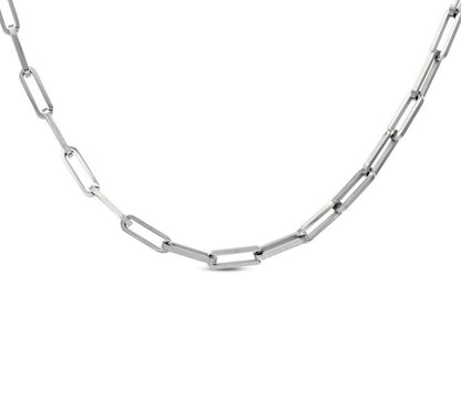 Paperclip Lightweight Link Silver Necklace