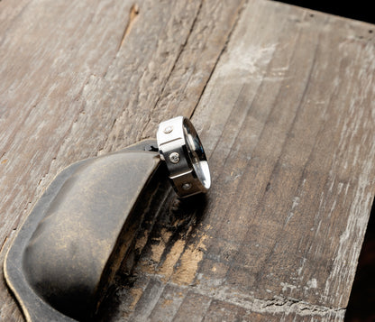 Anillo de tungsteno para hombre con ranuras