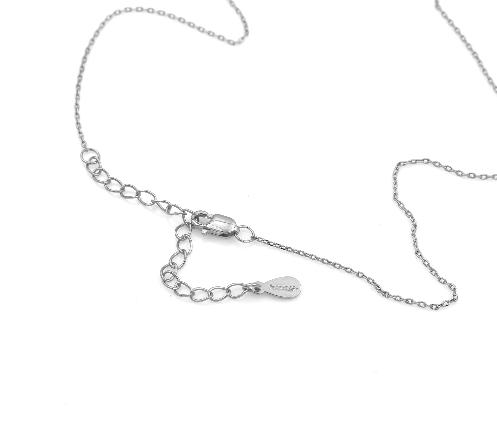 Hammered Small Round Crystal Silver Necklace