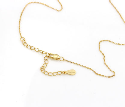 Hammered Small Marquise Crystal Gold Necklace