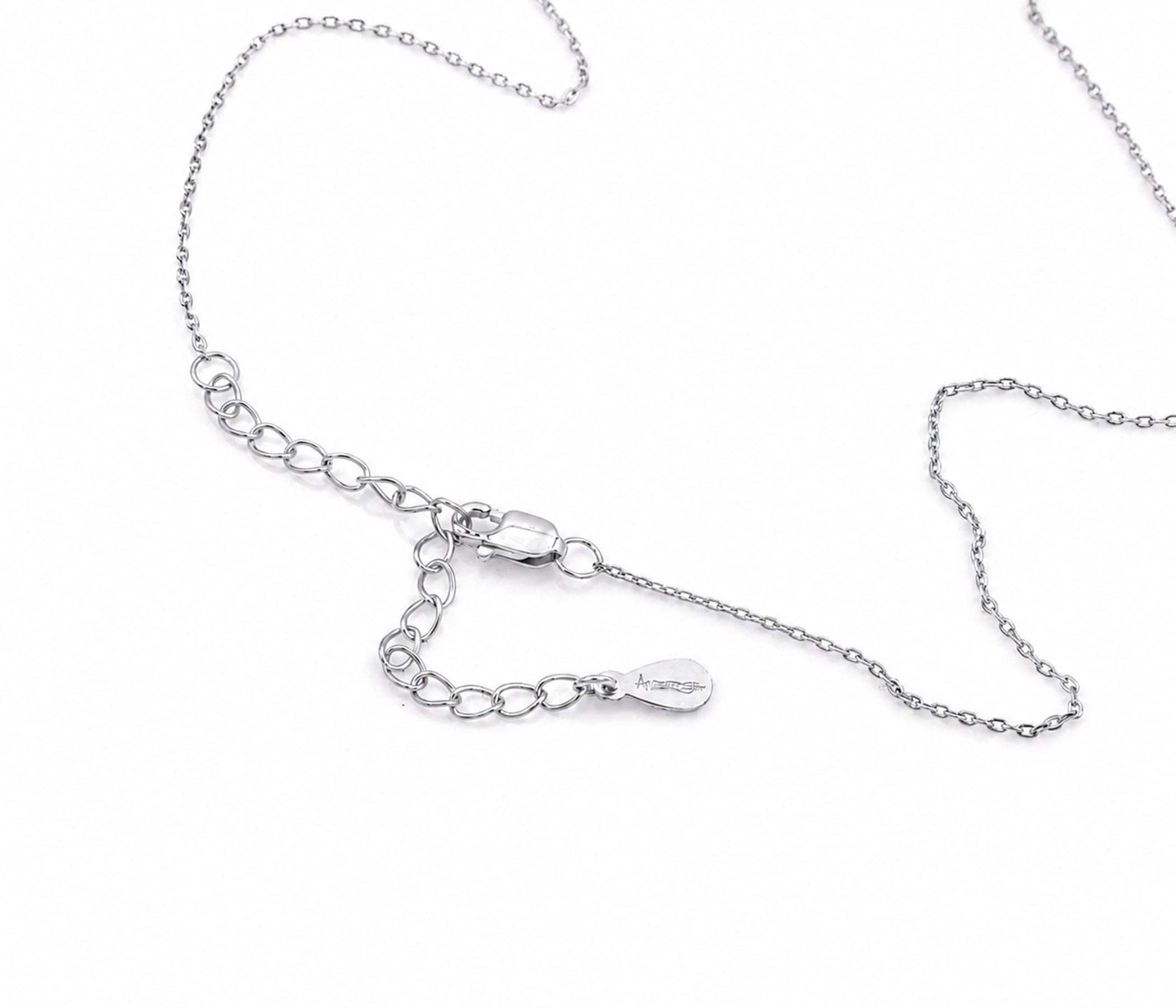 Mini Double Bar Crystal Silver Necklace