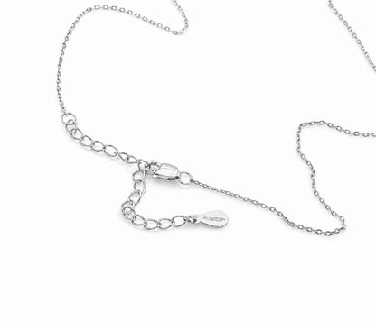 Mini Double Bar Crystal Silver Necklace