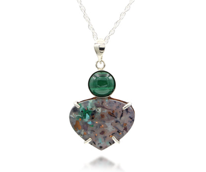 Confetti Chrysocolla Malachite Copper Necklace