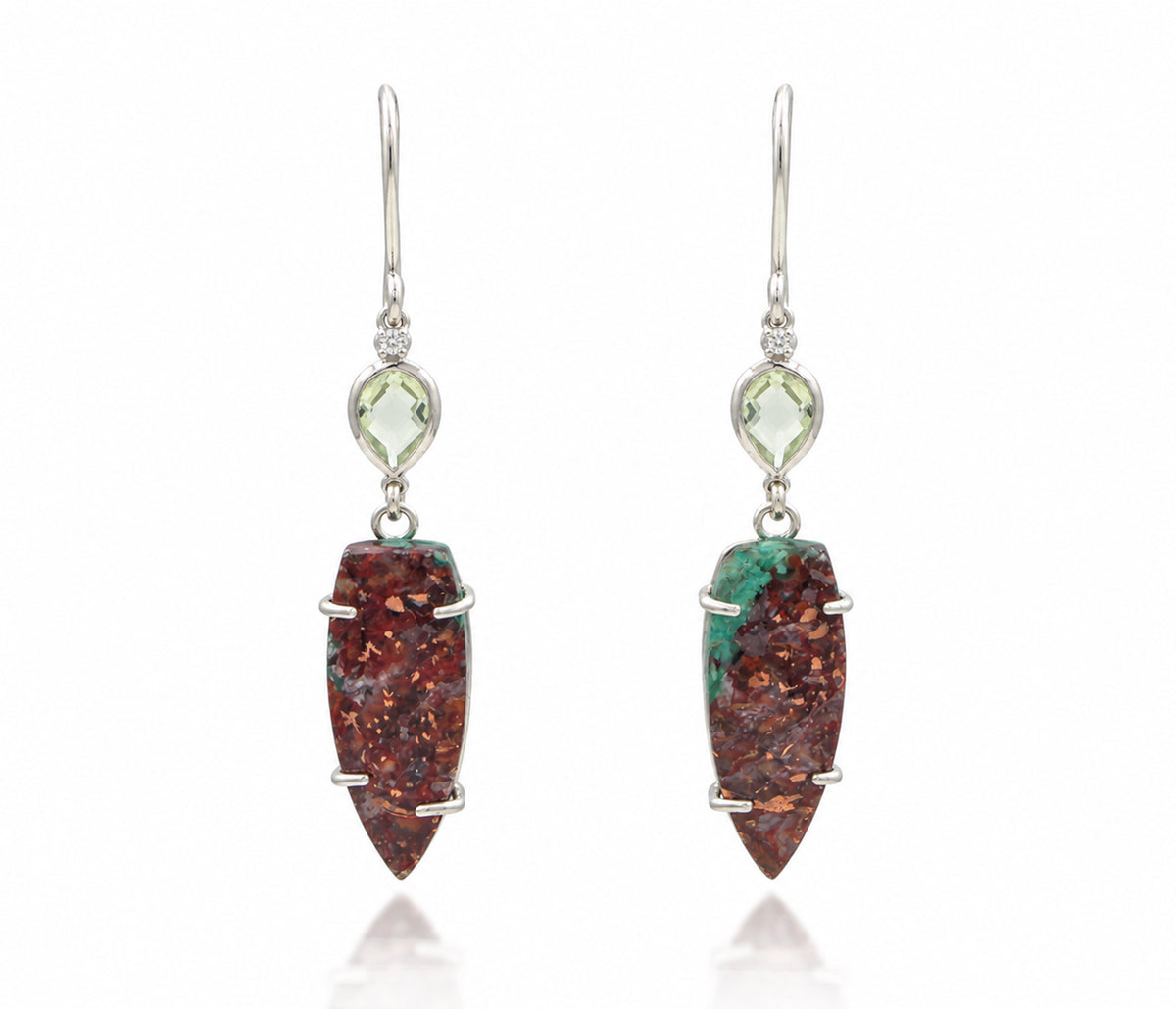 Copper Chrysocolla Green Amethyst Matching Set