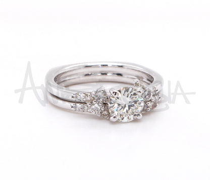 Interlocking Floral Cluster Interlocking Wedding Ring