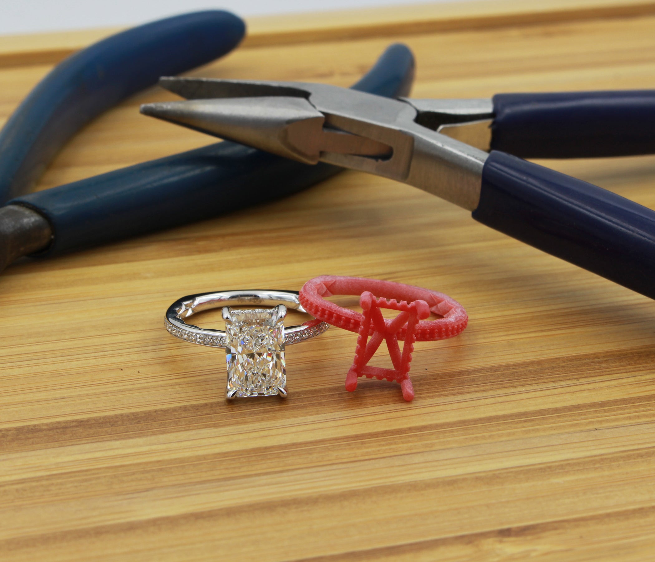 Classic Radiant Hidden Halo Engagement Ring