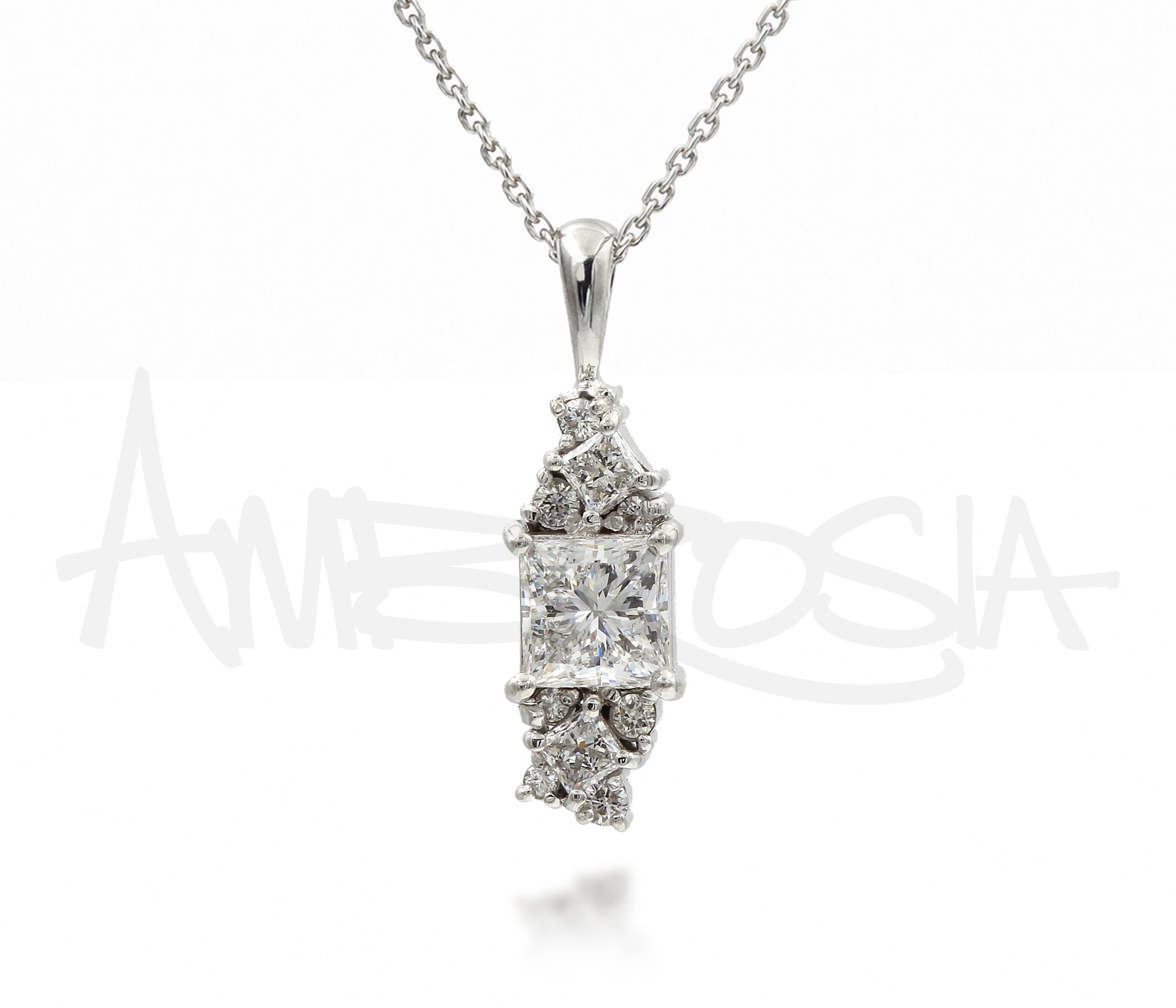 Cluster Princess Diamond Necklace Beautiful Chaos