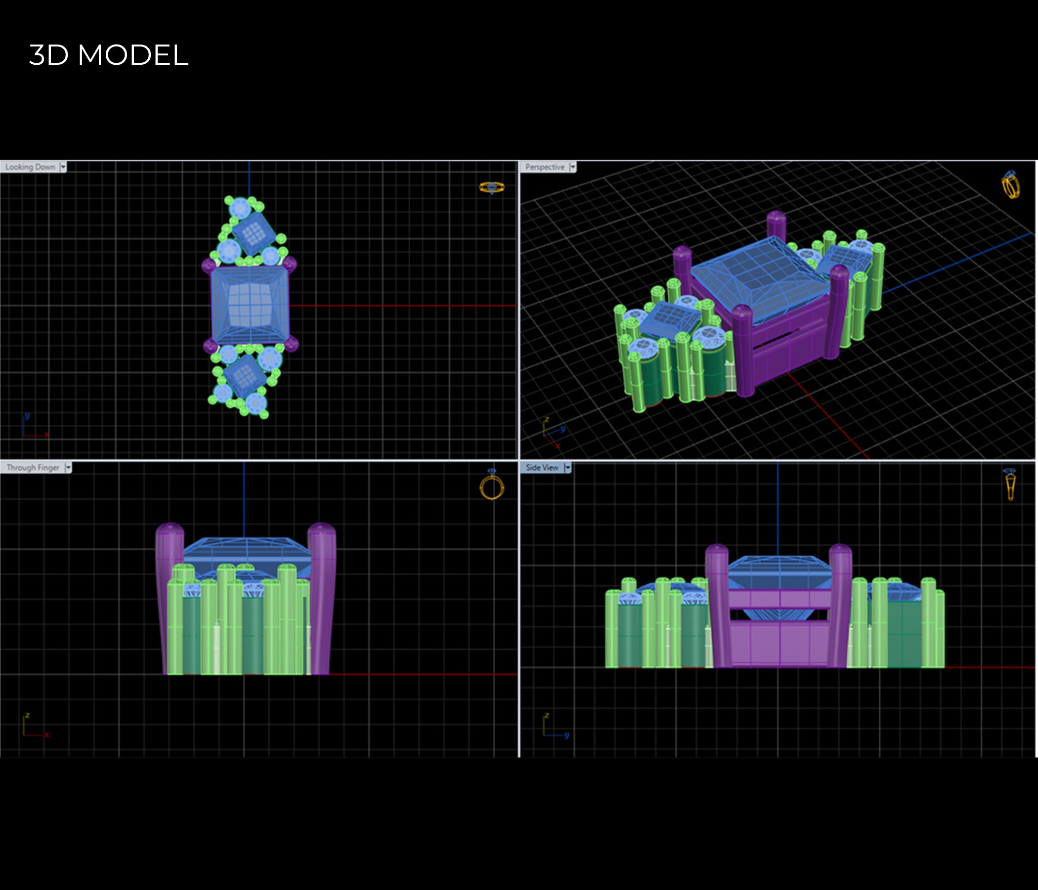 Rediseño del conjunto de anillos de boda en forma de V en ángulo
