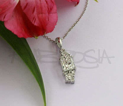 Cluster Princess Diamond Necklace