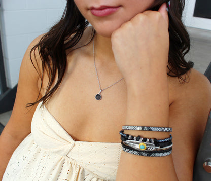 Small Round Black Druzy Necklace